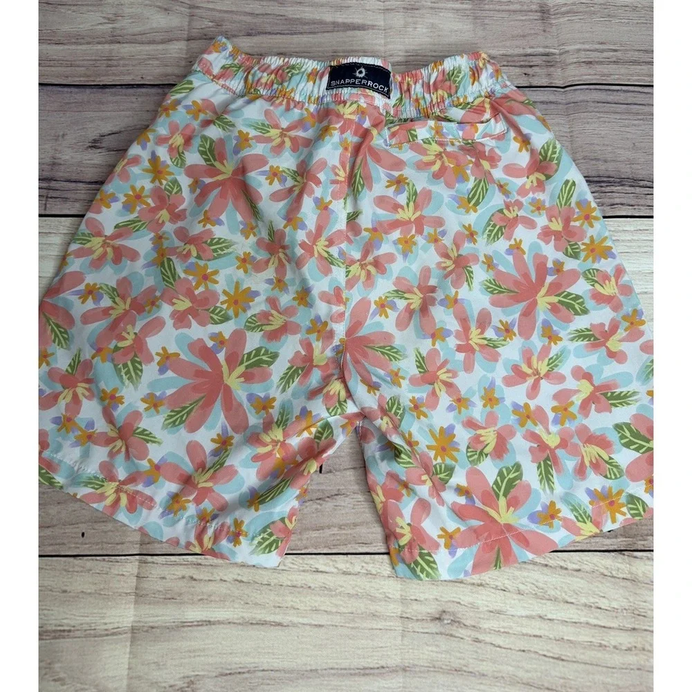Snapper Rock Tropical Hawaiian Floral Swim Trunks Youth XL 14–16 Board Shorts